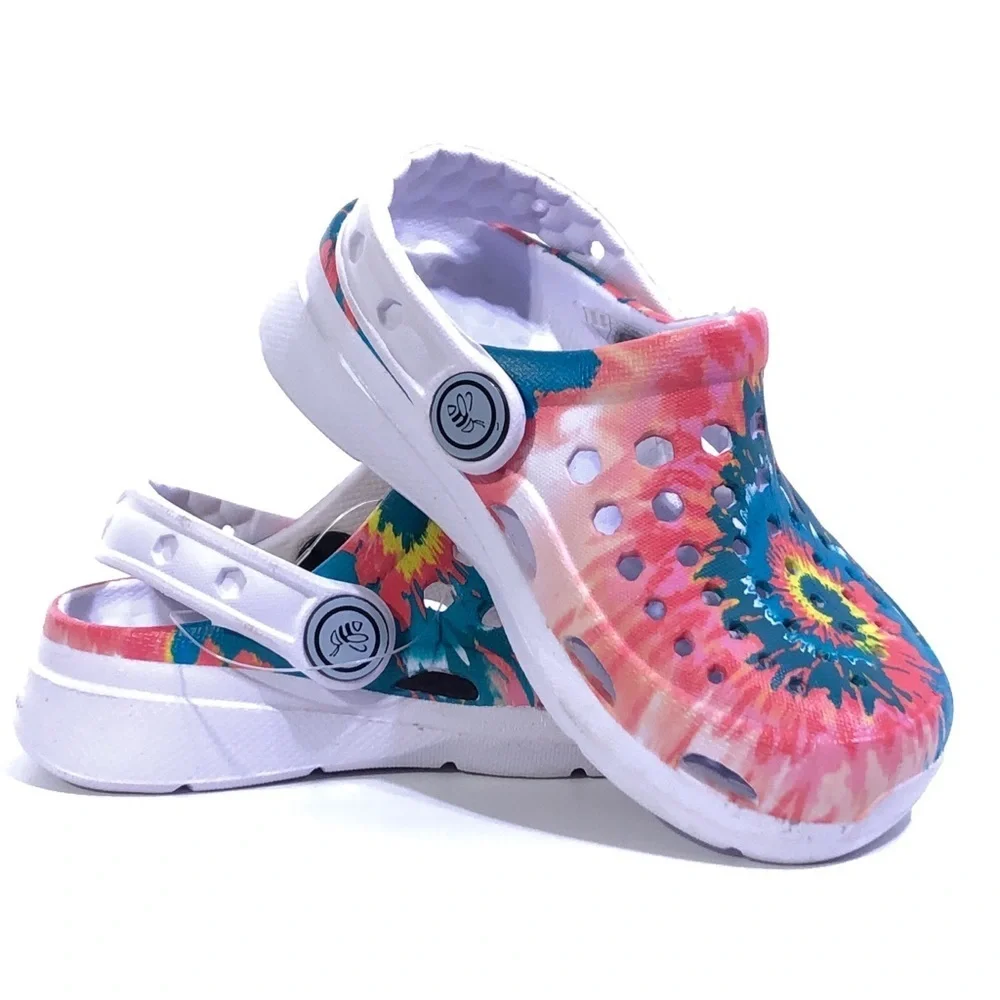 Joybees Toddler Girls Rainbow Tye Dye Harper Slip-On Activate Clogs Size 6/7T
